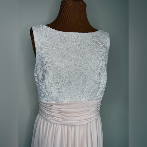 JH Evenings Champagne Shimmery Formal Semi Prom Party Bridesmaid Dress Size 12 - Picture 2 of 8